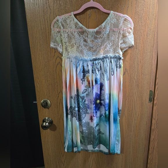 S-Twelve Colorful Y2k Lace Mini Dress - Picture 5 of 5